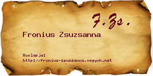Fronius Zsuzsanna névjegykártya
